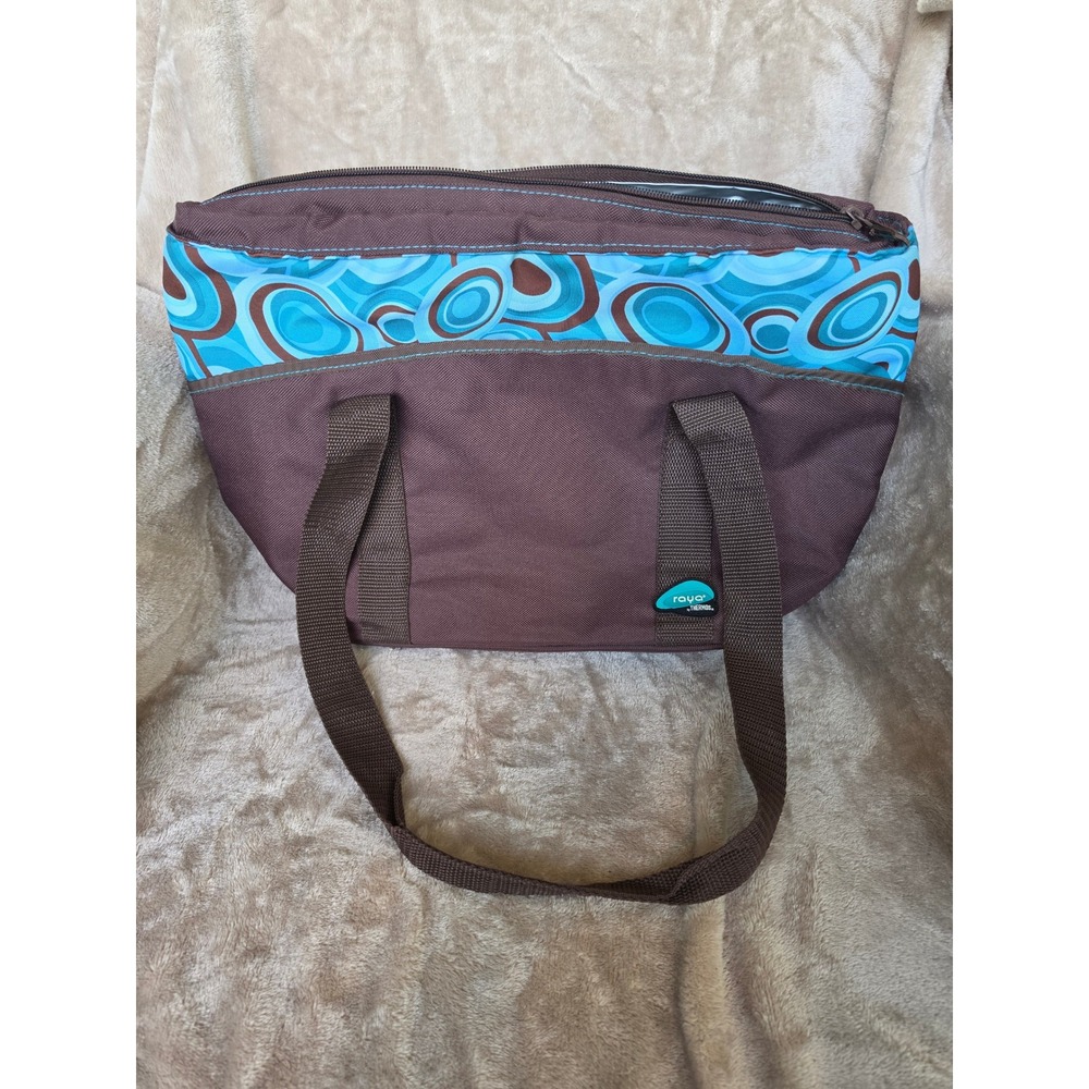 Thermos Raya Insulated Lunch Tote Bag Brown Blue Retro Swirl Cooler
